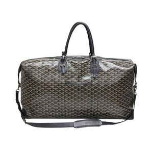 GOYARD Boeing Boston bag herringbone Dain canvas black strap